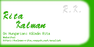 rita kalman business card